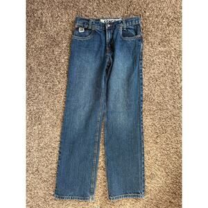 Cinch Girls Jeans Kids Size 14 Medium 100% Cotton Adjustable Waist Straight Leg